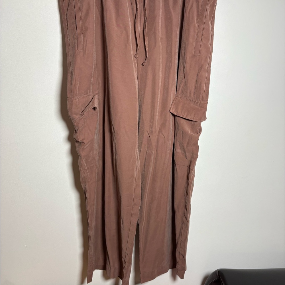 Rust pink wide leg thin pants